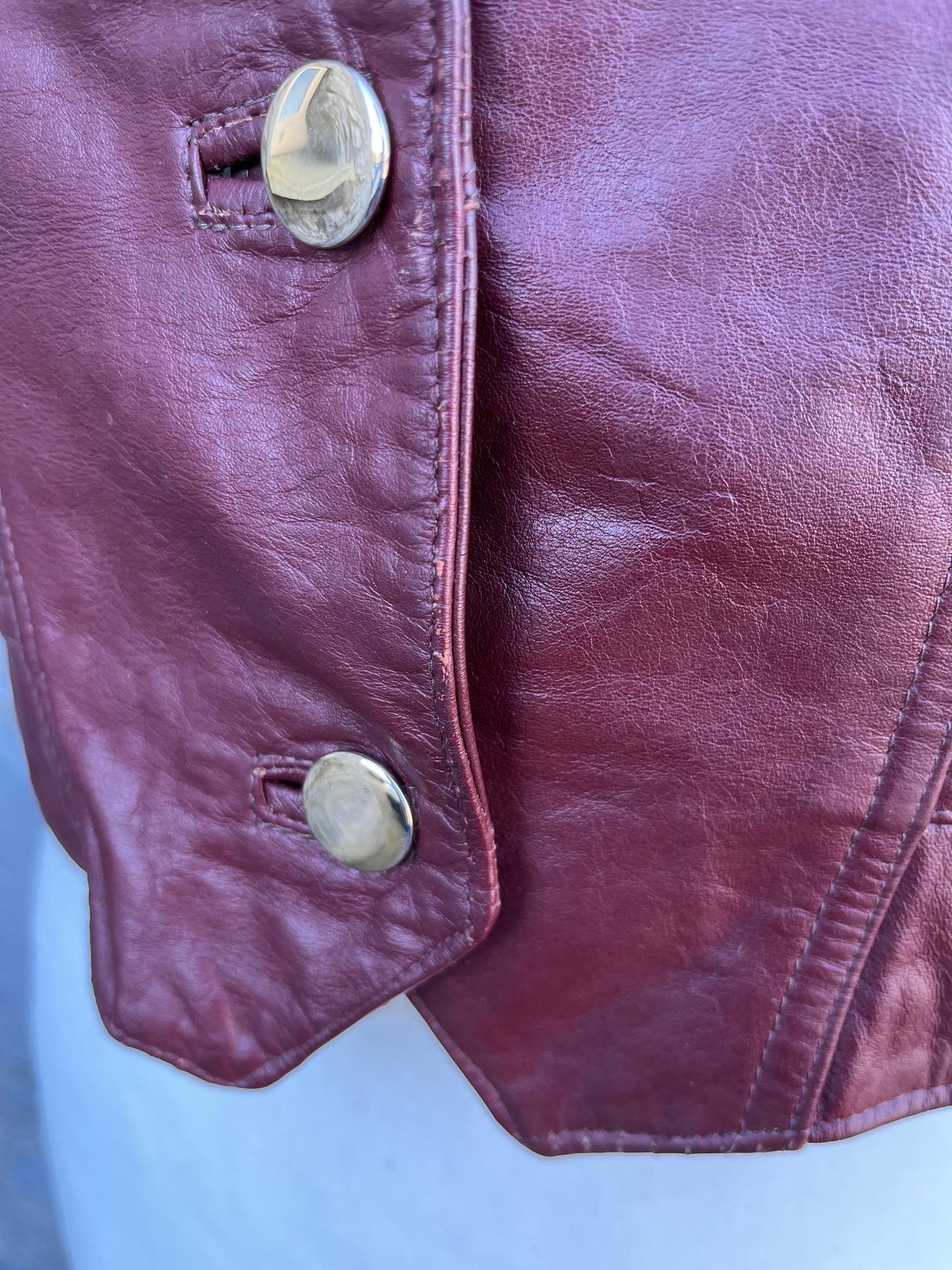 Maroon leather waistcoat uk 8-10