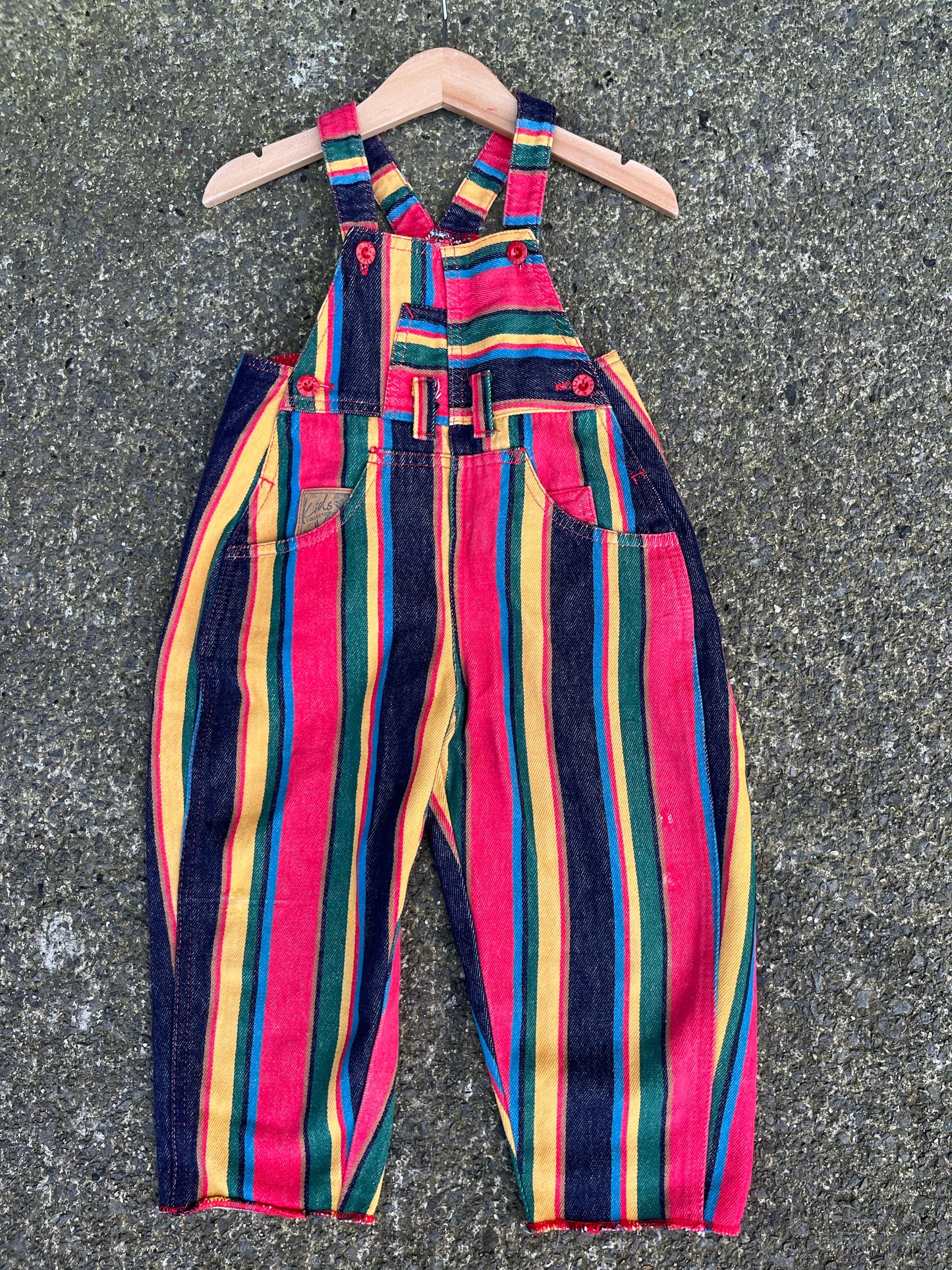 90s stripy dungarees  18-24m (86-92cm)