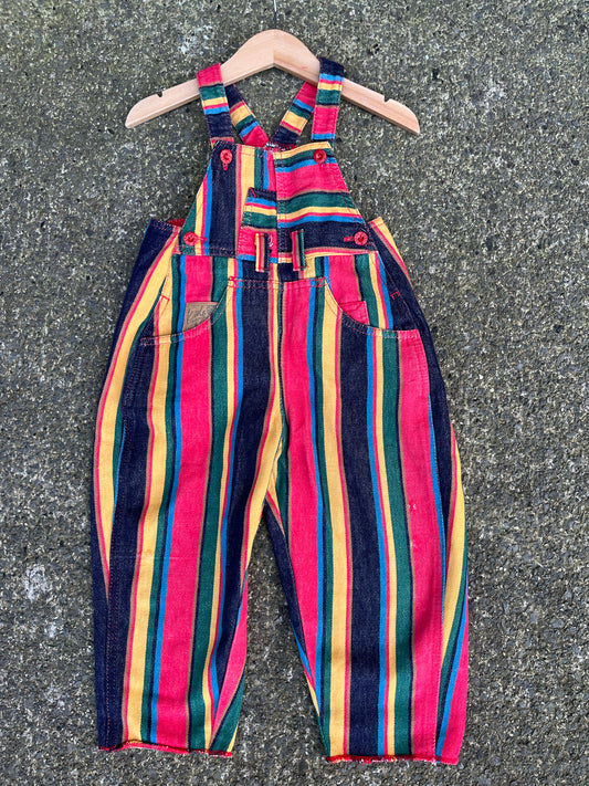 90s stripy dungarees  18-24m (86-92cm)