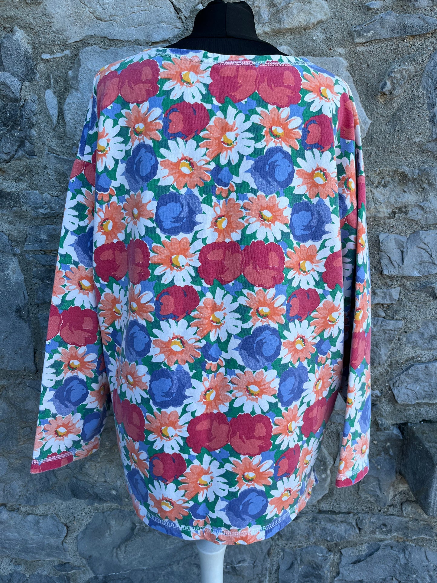 90s floral sweatshirt uk 12-14