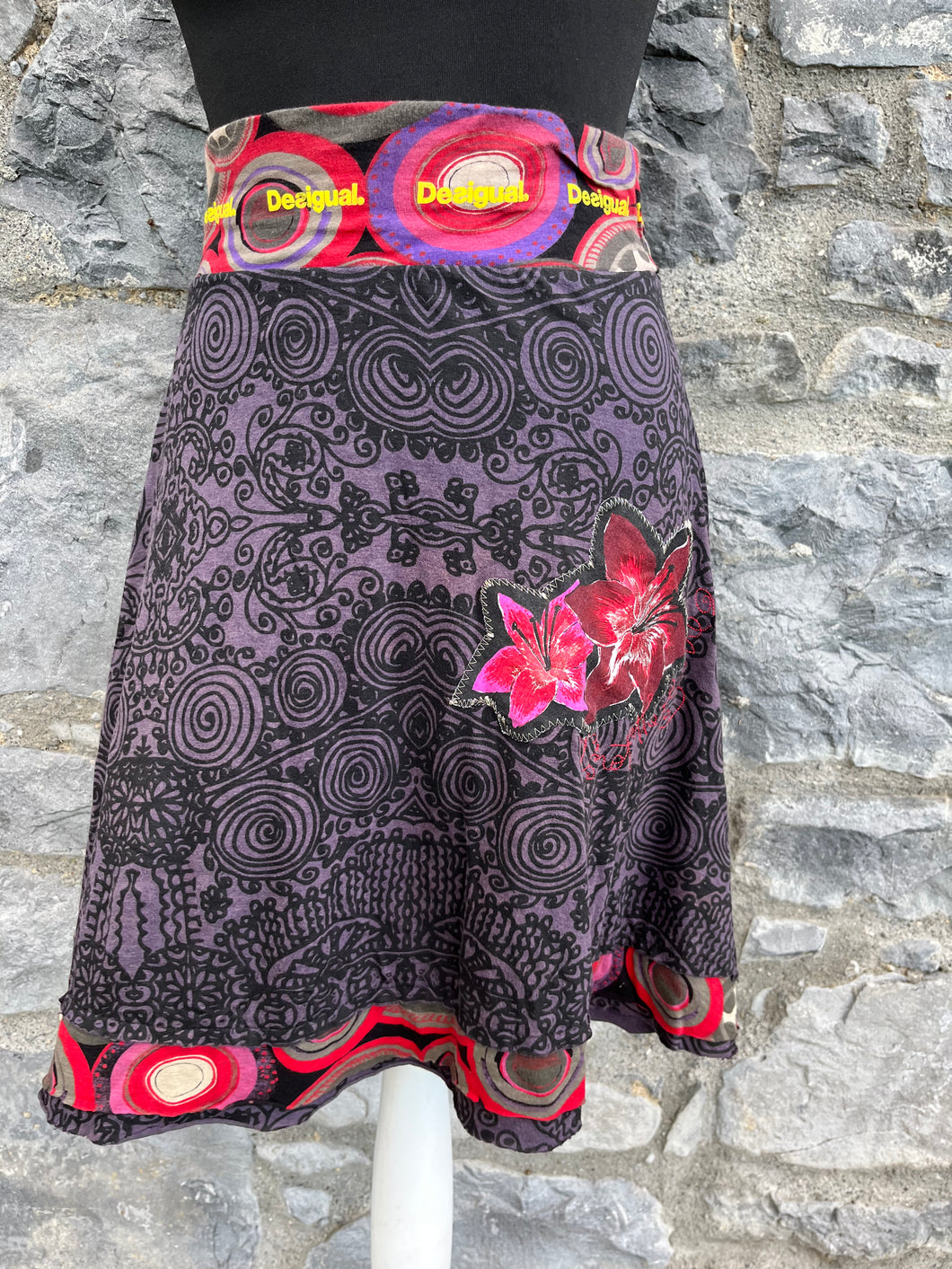 Charcoal patterned skirt uk 4-6