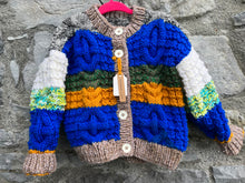 Load image into Gallery viewer, Aran style colorful cardigan  18m (86cm)
