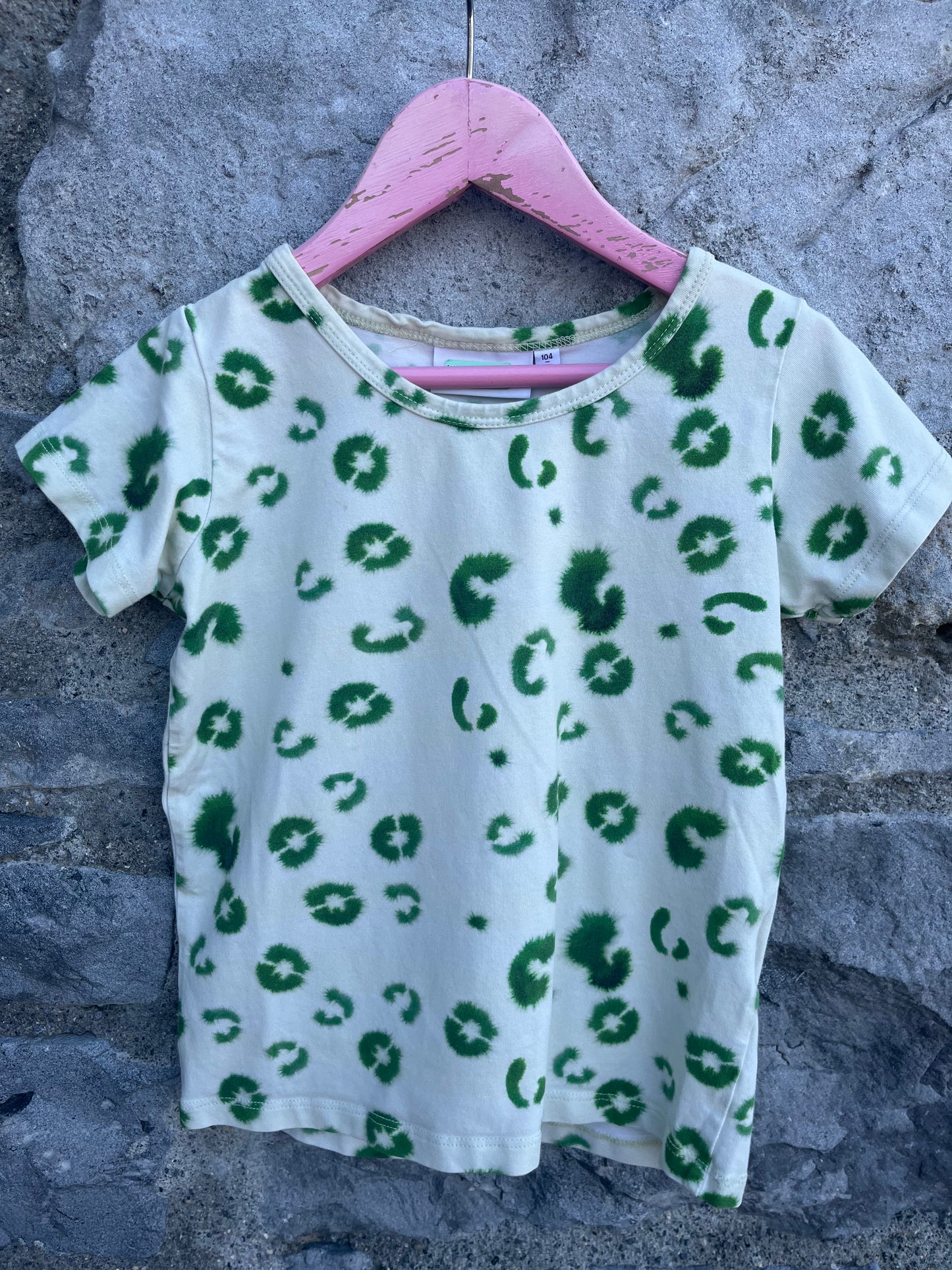 Green ink blobs T-shirt   4y (104cm)