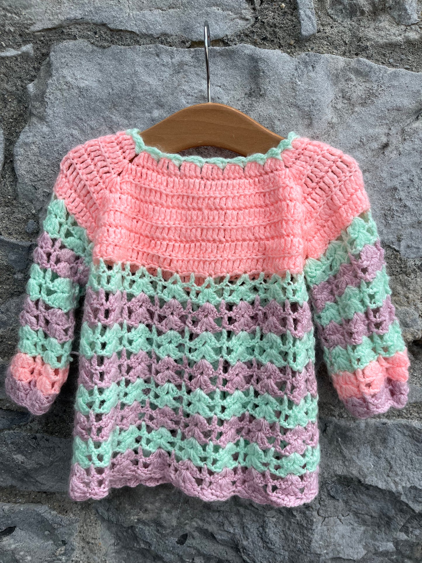 Pointelle pink cardigan  6-12m (68-80cm)