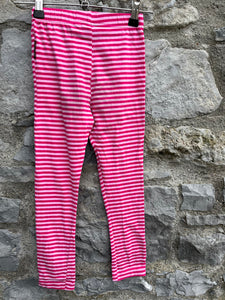 Pink stripy leggings  7y (122cm)