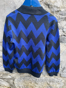 Blue&black chevron cardigan   6y (116cm)