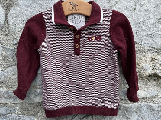 Maroon jumper   3-6m (62-68cm)