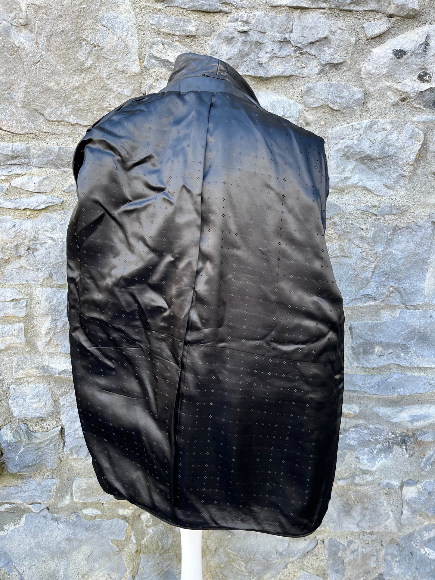 80s black leather jacket uk 12