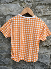 Load image into Gallery viewer, Orange check T-shirt  3-4y (98-104cm)
