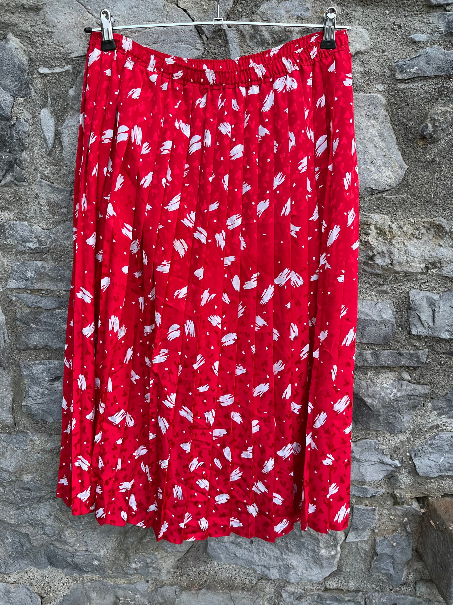 90s red spotty skirt uk 14-16