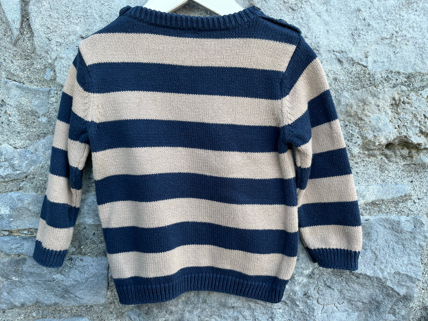 Navy&beige jumper   6-9m (68-74cm)