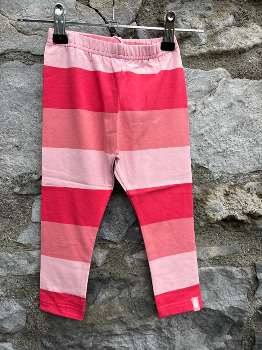 Pink stripy leggings  2-3y (92-98cm)