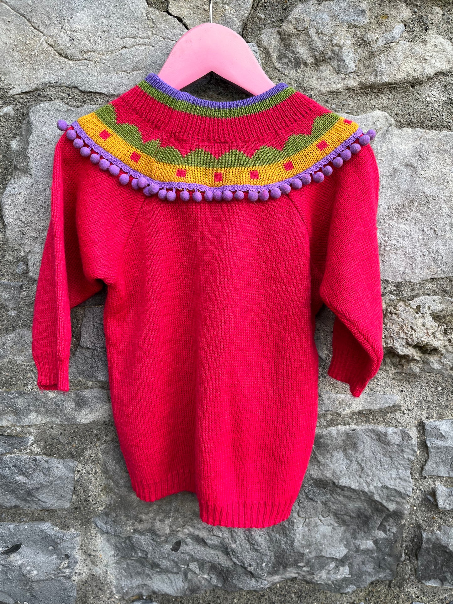 80s Marese pink jumper dress  18-24m (86-92cm)