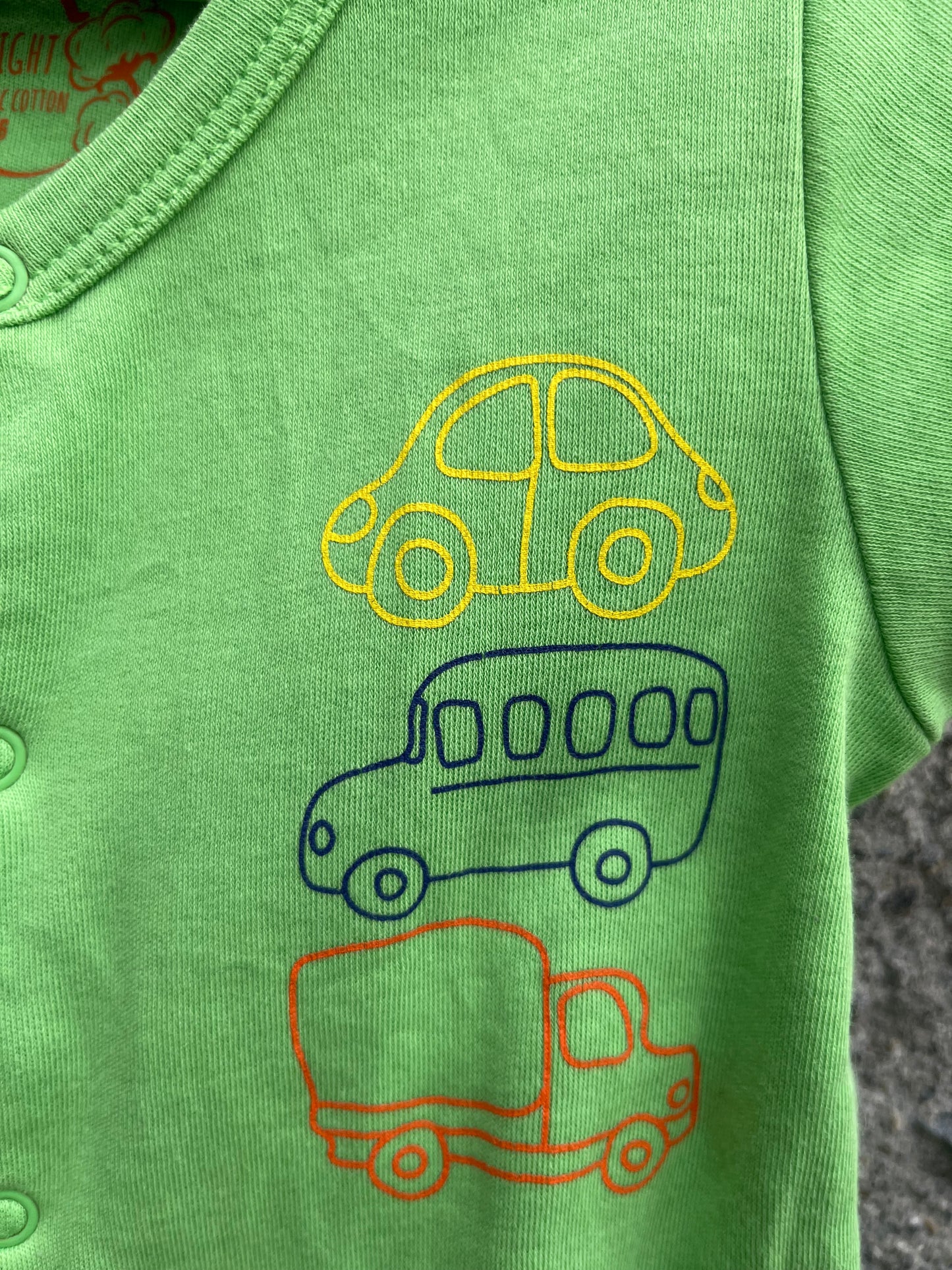 Green cars rompers   0-1m (56cm)