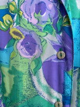 Load image into Gallery viewer, 80s purple&amp;green shirt uk 16-20
