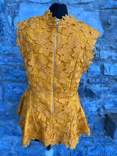 Load image into Gallery viewer, Yellow lace top uk 10-12
