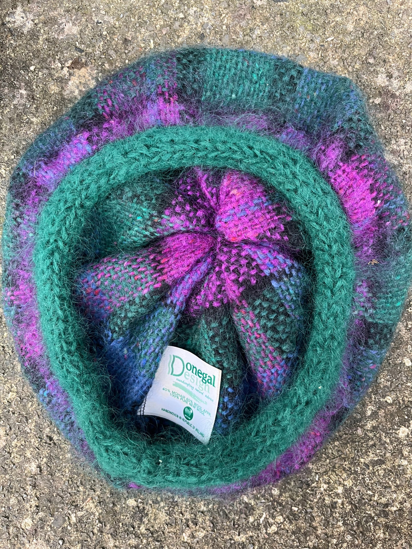 Teal&purple Mohair hat