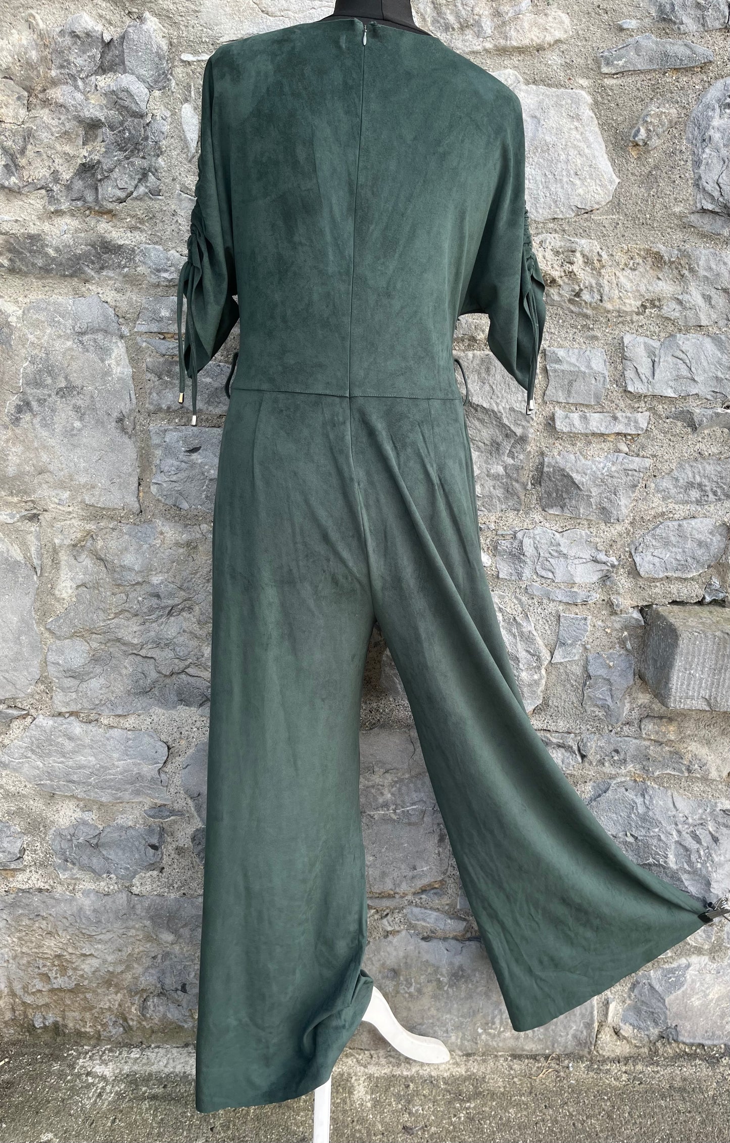 Green suede jumpsuit uk 10-12