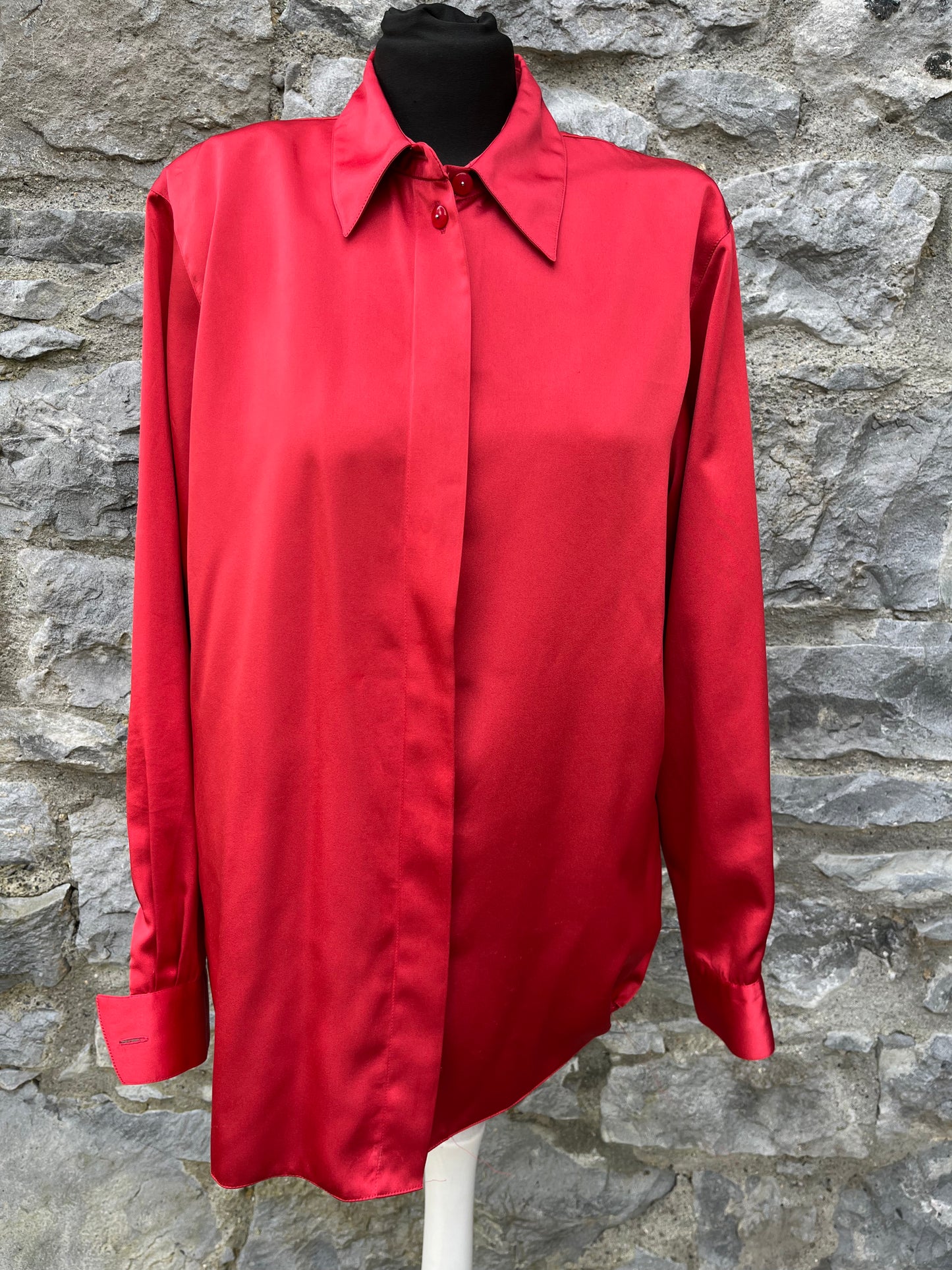 90s red blouse uk 12