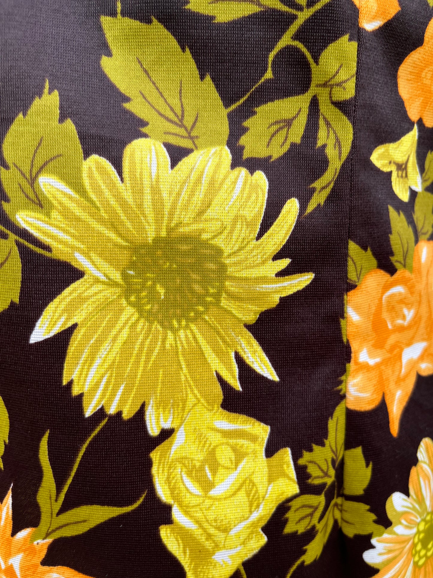 70s yellow floral dress uk 8-10