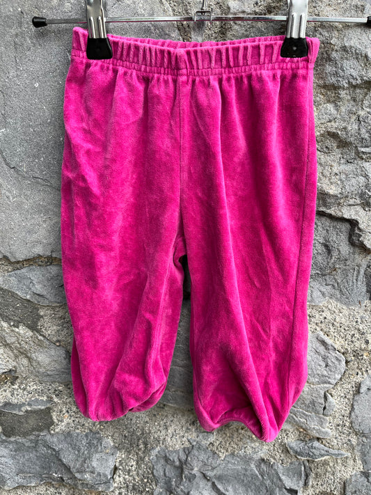 Pink velour pants   9m (74cm)