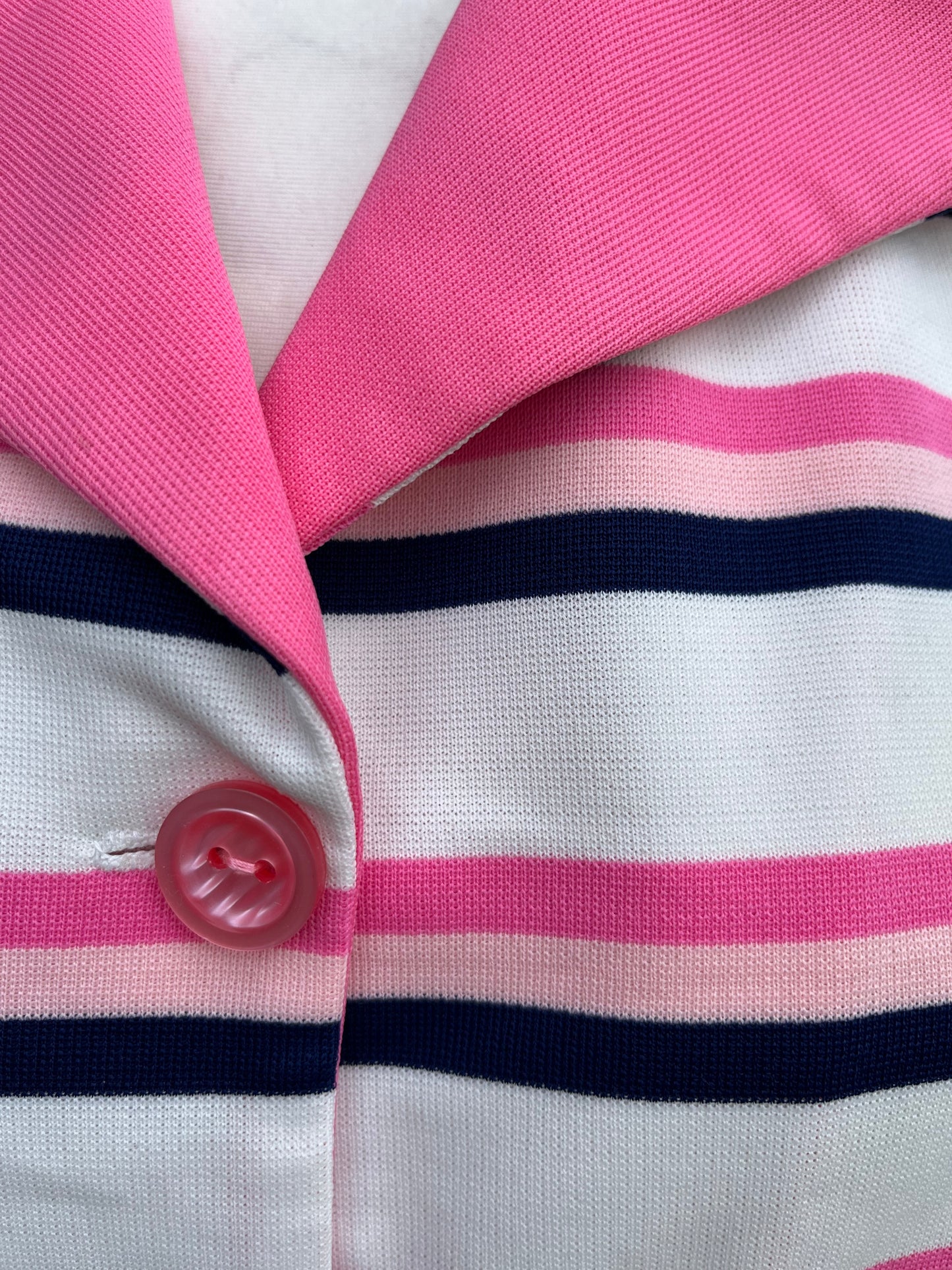 70s pink stripy top uk 8