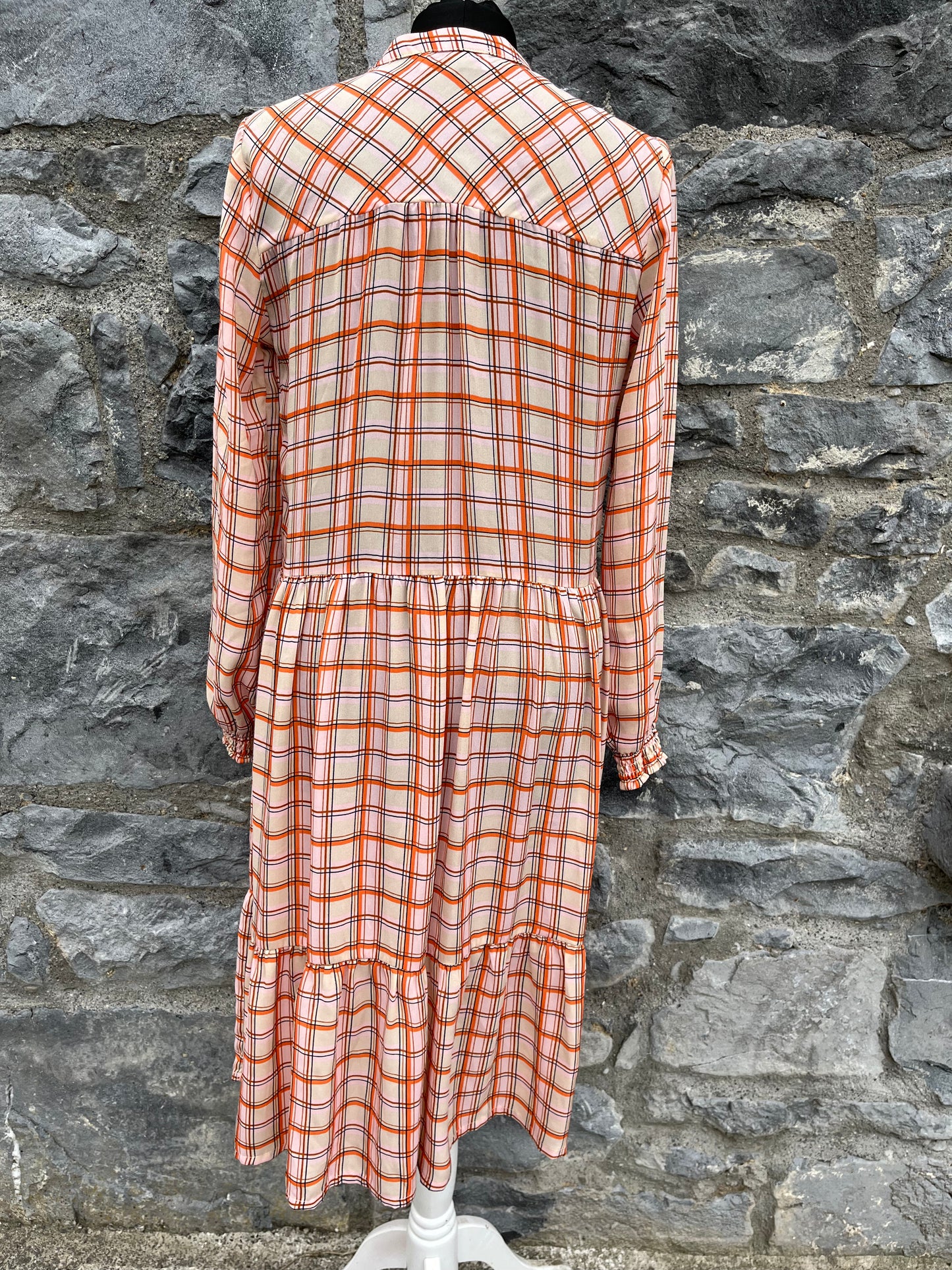 Check orange dress   uk 6-8