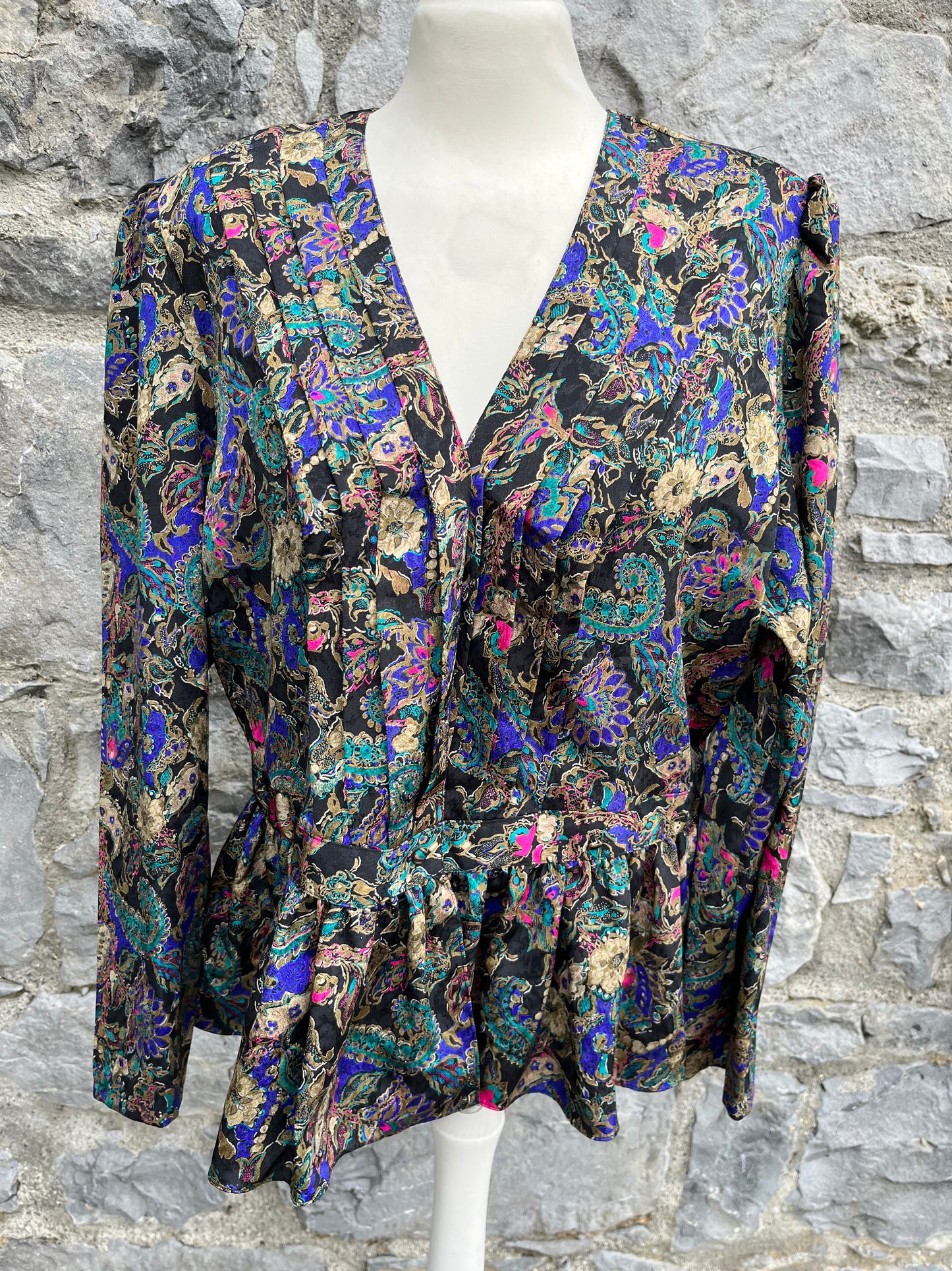 80s paisley blouse uk 12-14