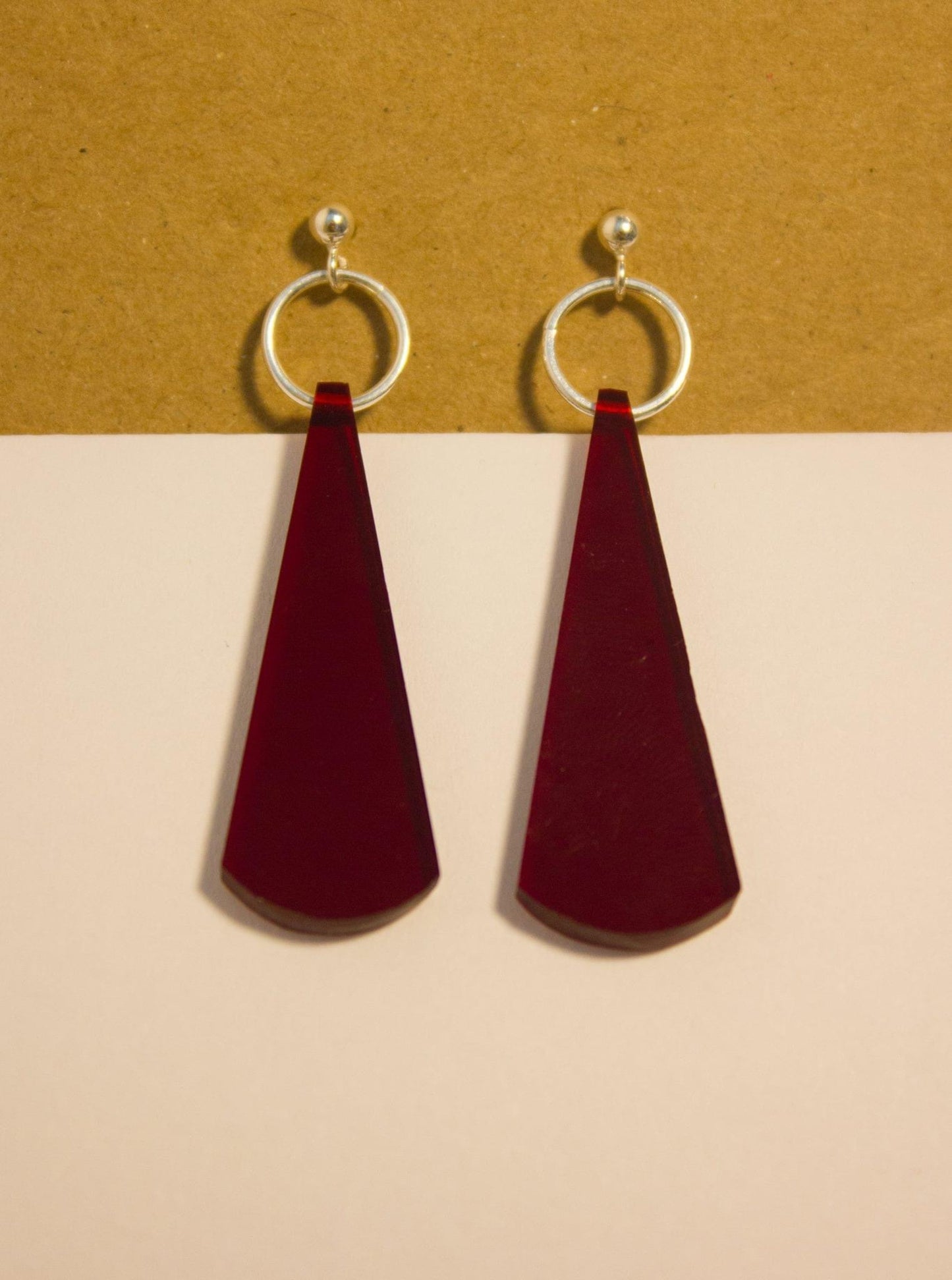 Red pendant earrings