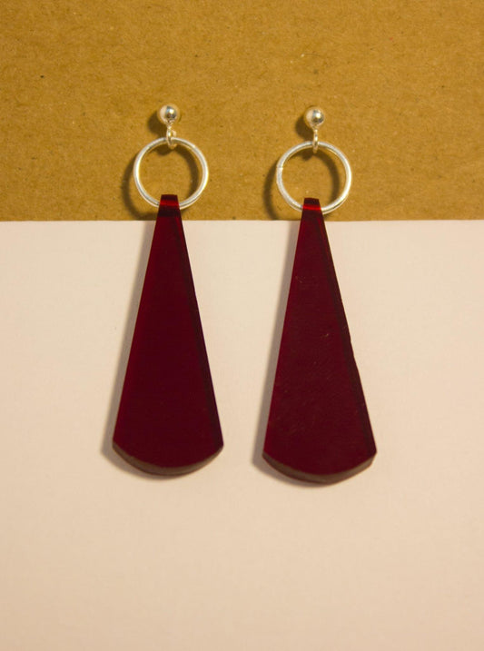 Red pendant earrings