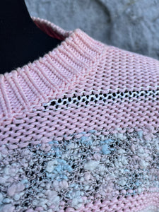 Pink knitted short sleeve jumper uk 10-14