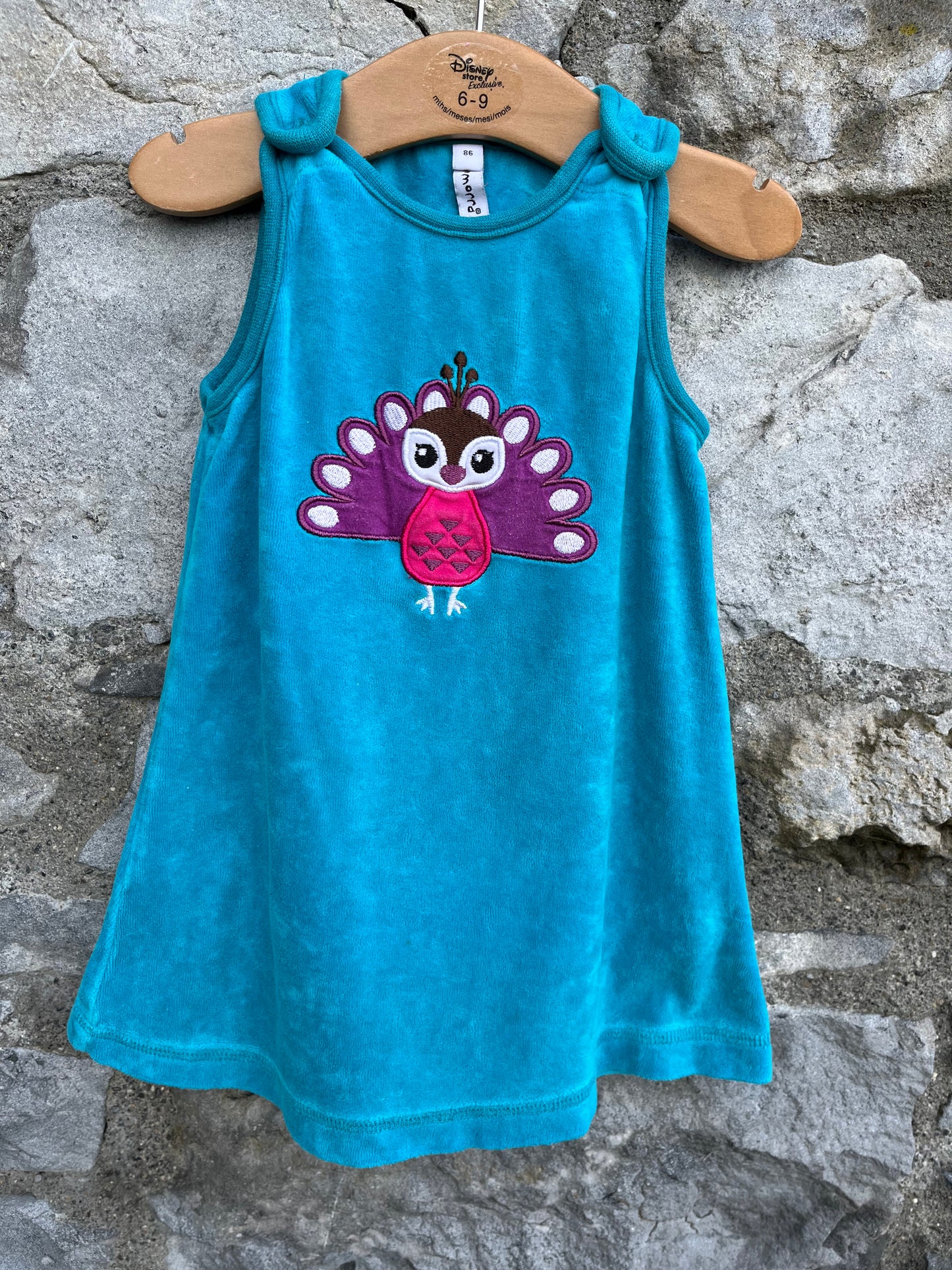 Peacock velour pinafore  12-18m (80-86cm)