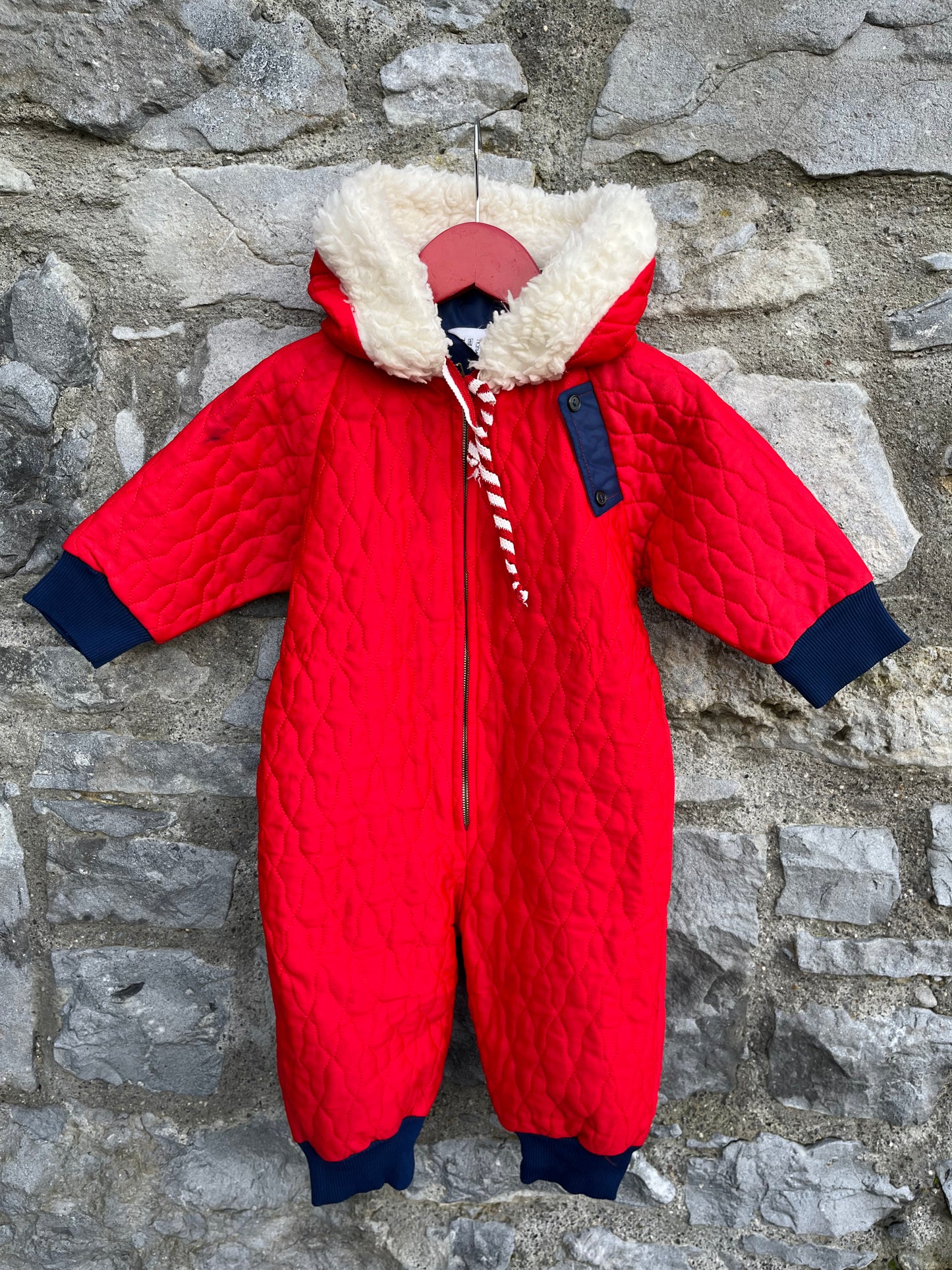 80s red pram suit   6-9m (68-74cm)