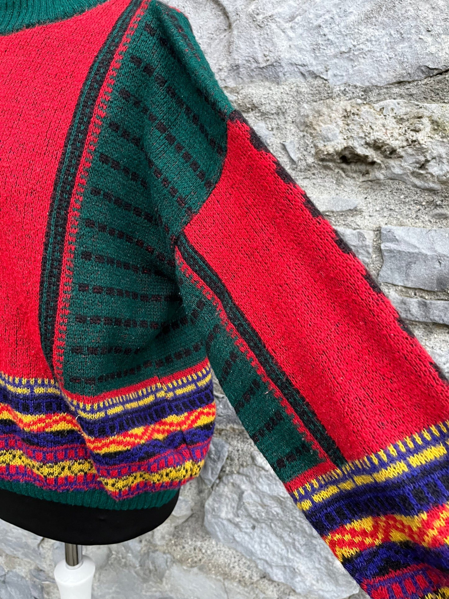 80s red folk jumper uk 14