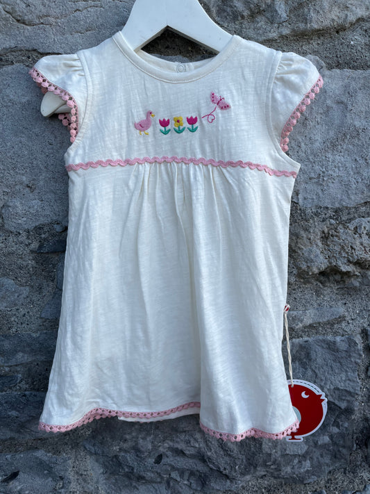 White embroidered dress with a vest  6-12m (68-80cm)