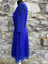 Load image into Gallery viewer, Blue lace dress uk 8-10
