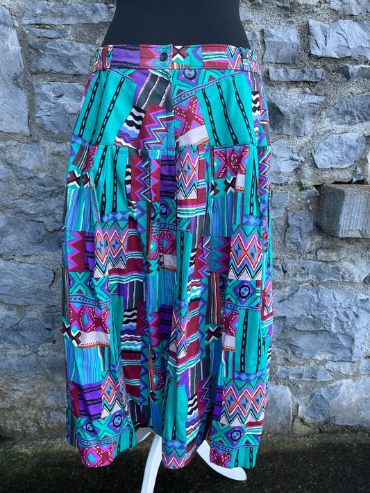 80s geometric patchwork skirt uk 14-16