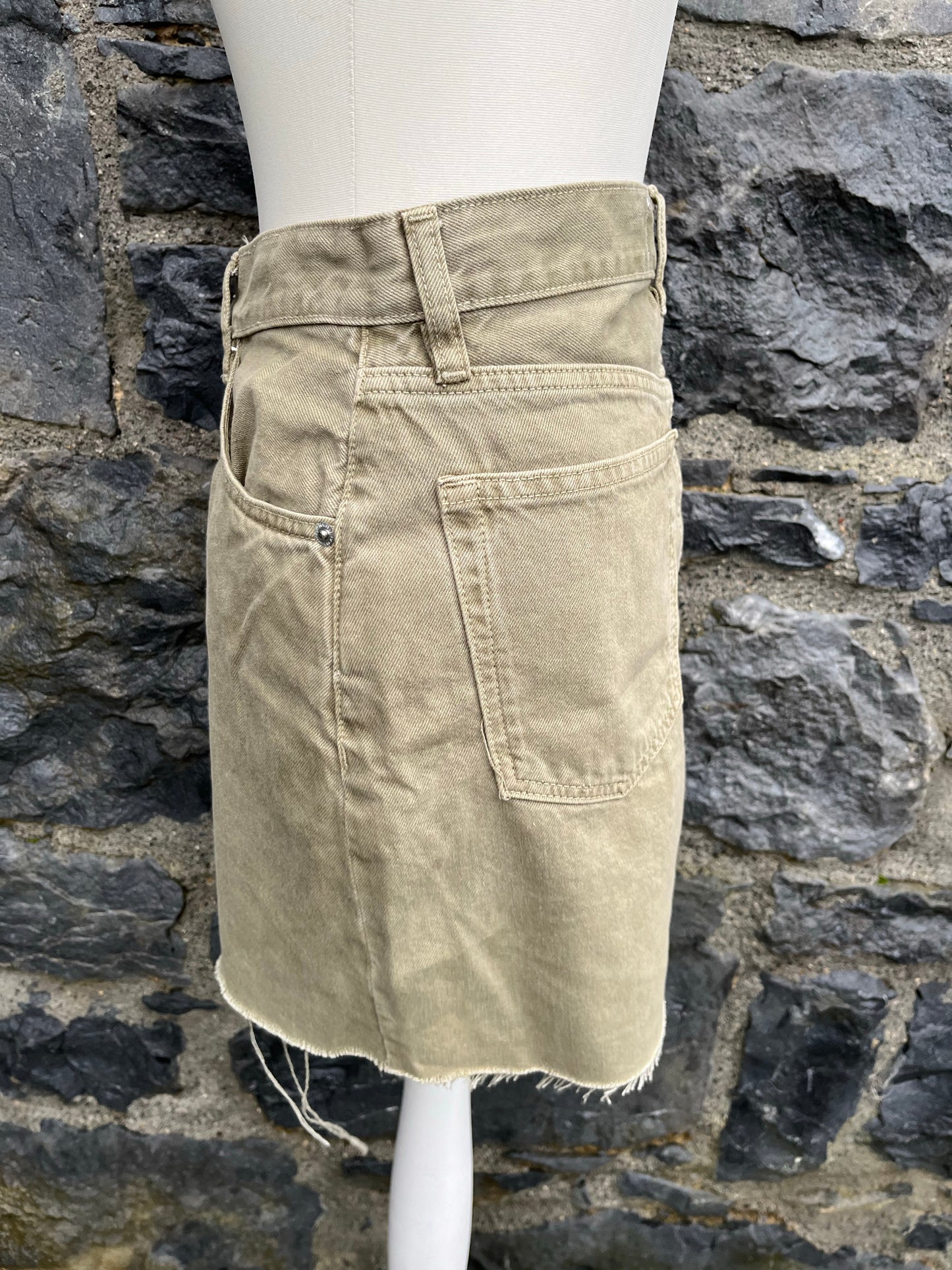 Khaki denim skirt  uk 8-10