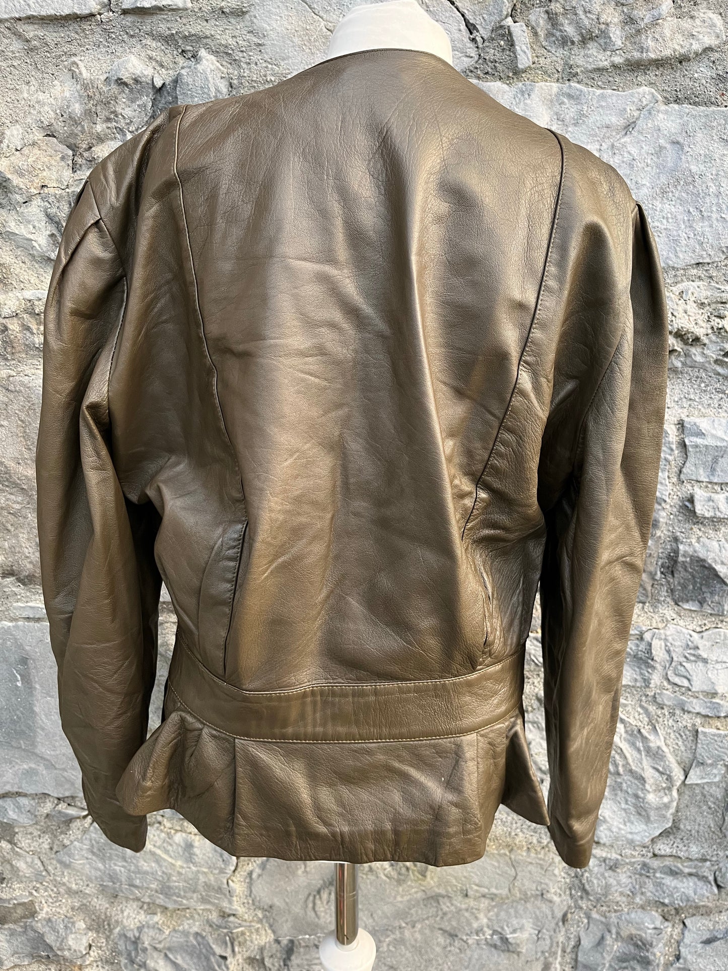 80s brown leather jacket uk 8-10