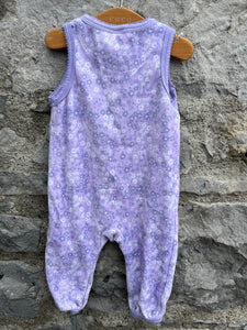 Purple velour dungarees  2-4m (62cm)