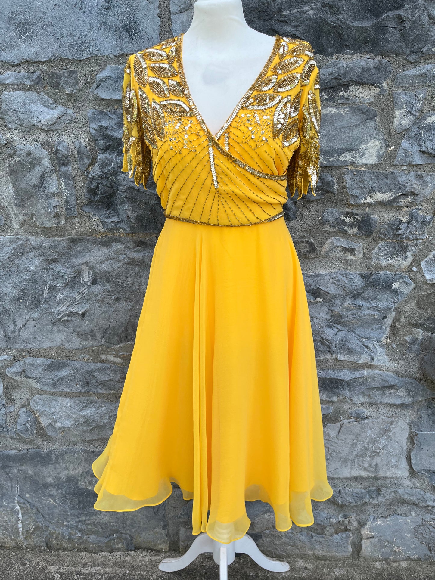 Yellow sequins dress uk 6-8