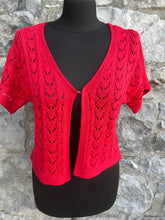 Load image into Gallery viewer, Pointelle red cardigan uk 8-10
