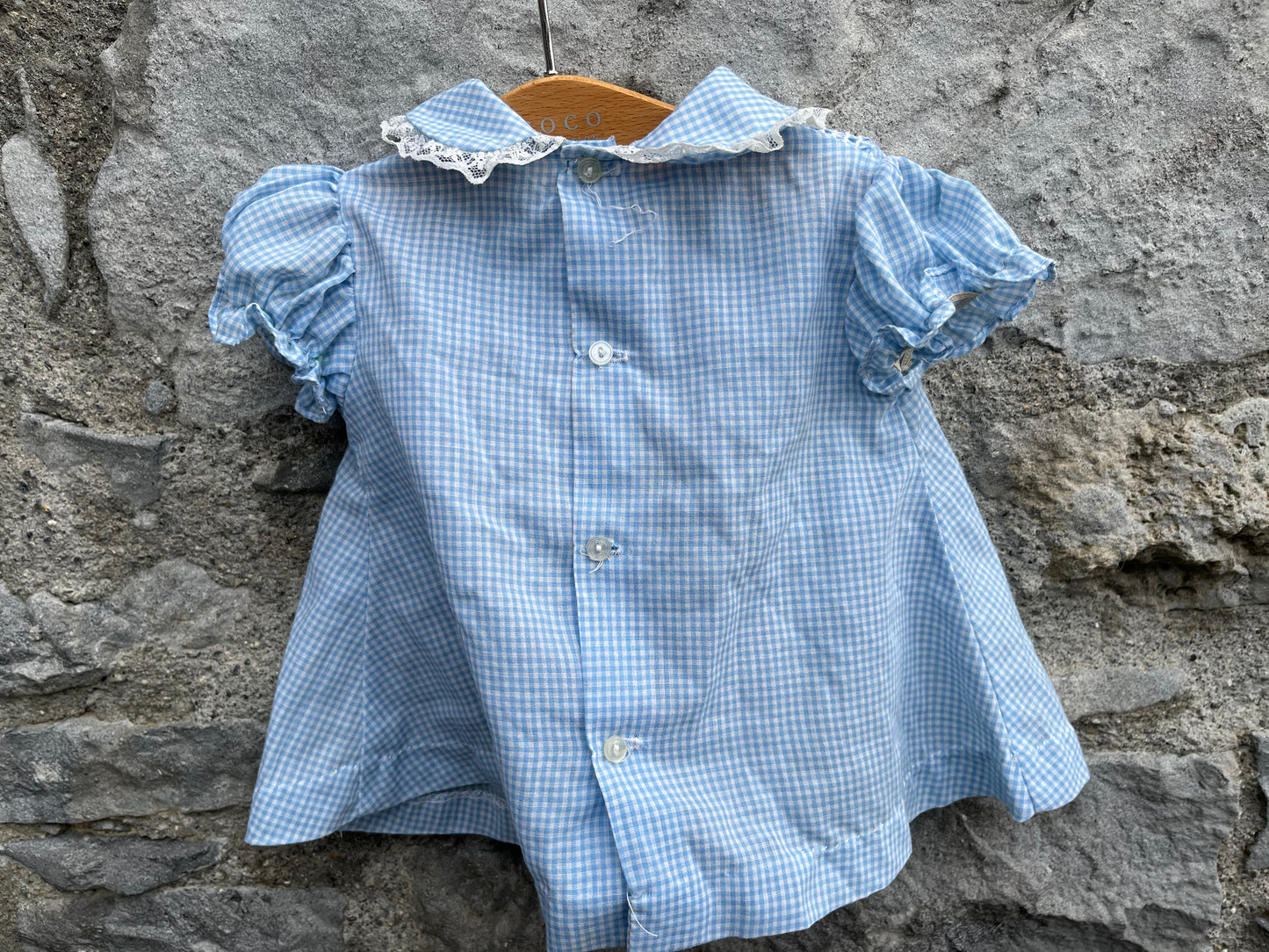 Gingham embroidered dress  0-3m (56-62cm)