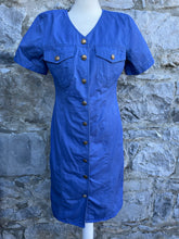 Load image into Gallery viewer, 90s blue button up dress uk 8
