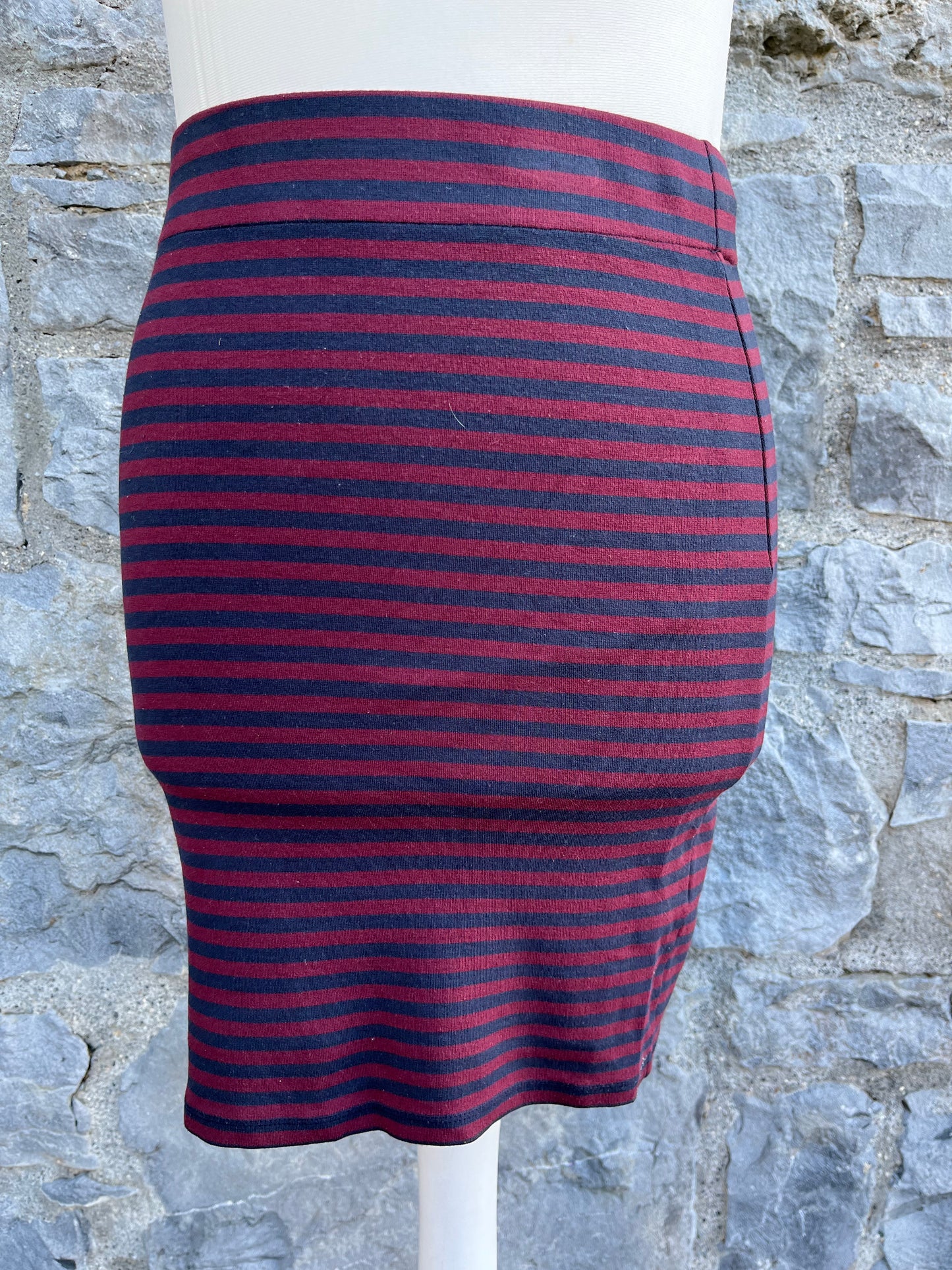 Maroon stripy skirt   uk 8