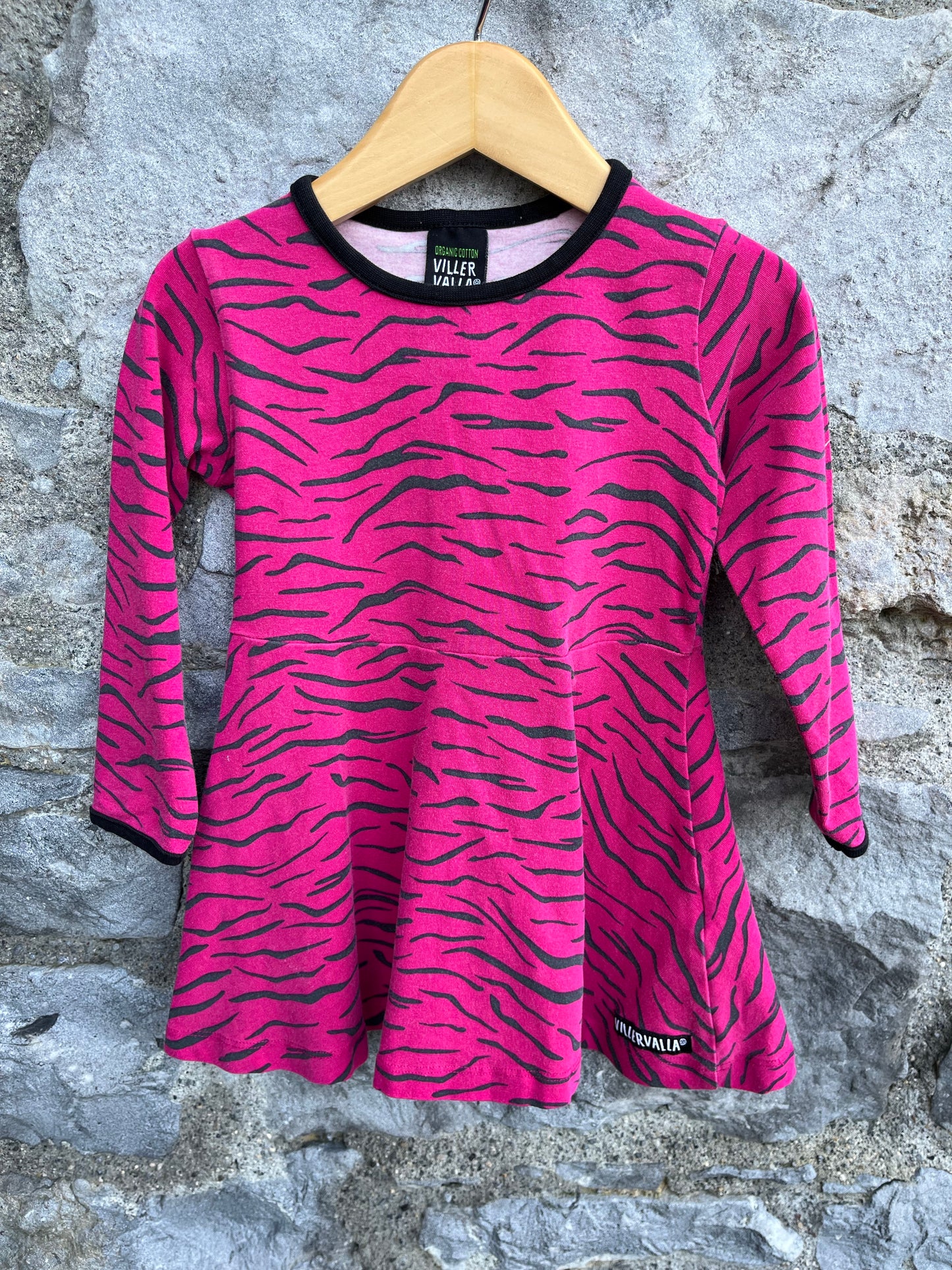 Pink zebra skater dress  12-18m (80-86cm)