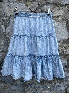 Light denim tiered skirt   9-10y (134-140cm)