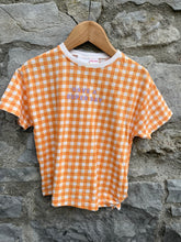 Load image into Gallery viewer, Orange check T-shirt  3-4y (98-104cm)

