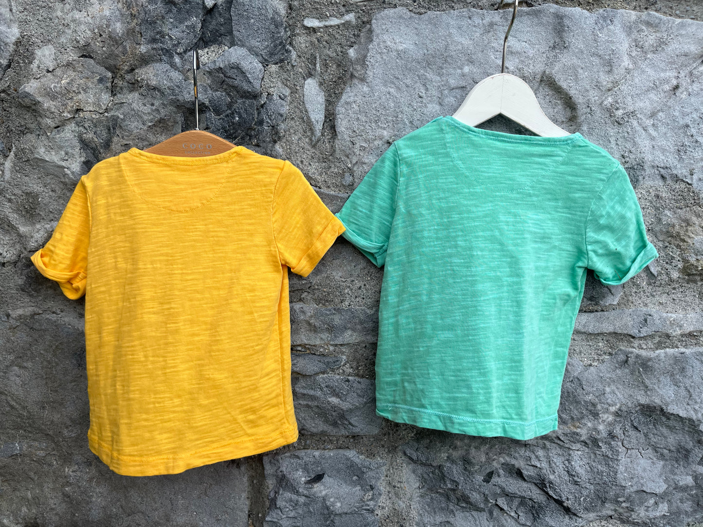 Green&yellow T-shirts   3-6m (62-68cm)