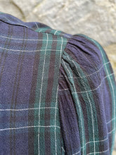 Load image into Gallery viewer, Green&amp;navy check top uk 8-10

